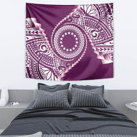 Cook Islands Gospel Day Tapestry Maroon Tribal Curves LT05 - Polynesian Pride
