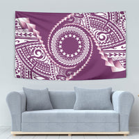 Cook Islands Gospel Day Tapestry Maroon Tribal Curves LT05 - Polynesian Pride