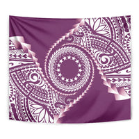 Cook Islands Gospel Day Tapestry Maroon Tribal Curves LT05 - Polynesian Pride