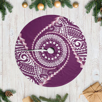Cook Islands Gospel Day Tree Skirt Maroon Tribal Curves