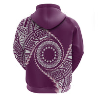 Cook Islands Gospel Day Zip Hoodie Maroon Tribal Curves LT05 - Polynesian Pride