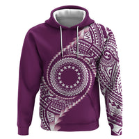 Cook Islands Gospel Day Zip Hoodie Maroon Tribal Curves LT05 Pullover Hoodie Maroon - Polynesian Pride