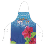 Bula Fiji Day Apron Traditional Tapa Pattern With Hibiscus LT05 Blue - Polynesian Pride
