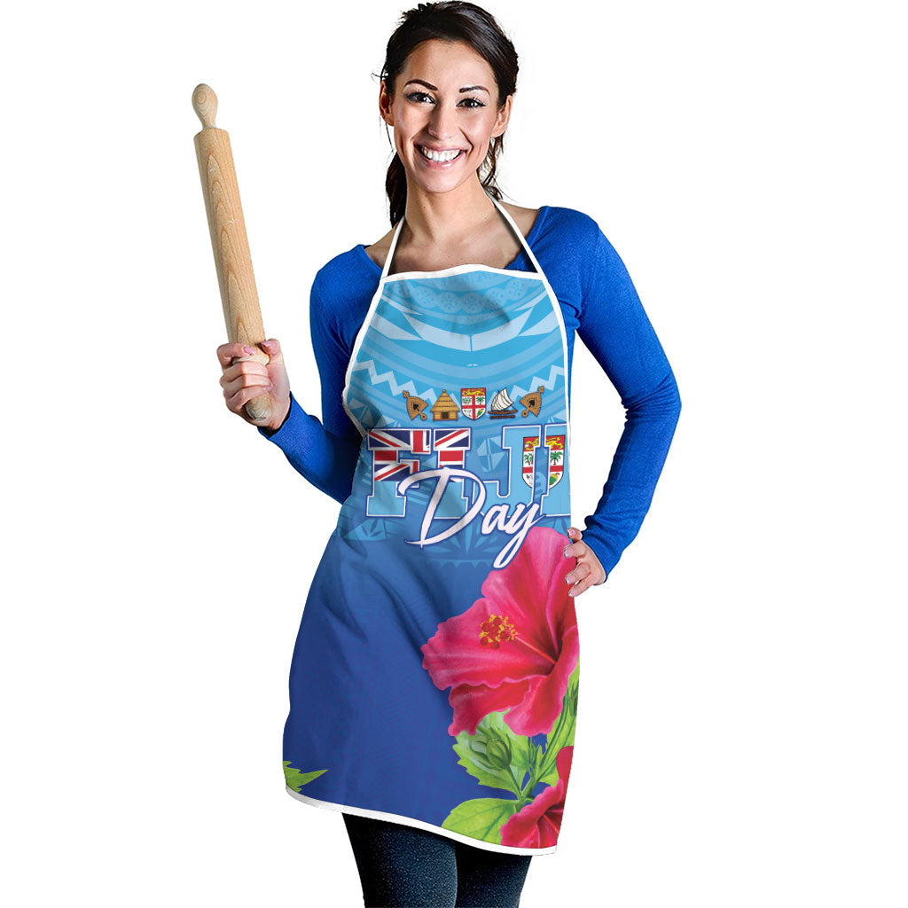 Bula Fiji Day Apron Traditional Tapa Pattern With Hibiscus LT05 - Polynesian Pride