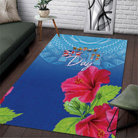 Bula Fiji Day Area Rug Traditional Tapa Pattern With Hibiscus