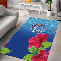 Bula Fiji Day Area Rug Traditional Tapa Pattern With Hibiscus