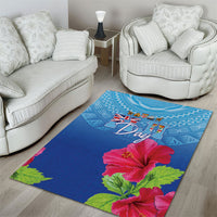 Bula Fiji Day Area Rug Traditional Tapa Pattern With Hibiscus