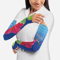 Bula Fiji Day Arm Sleeves Traditional Tapa Pattern With Hibiscus