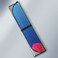 Bula Fiji Day Auto Sun Shade Traditional Tapa Pattern With Hibiscus