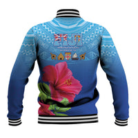 Bula Fiji Day Baseball Jacket Traditional Tapa Pattern With Hibiscus LT05 - Polynesian Pride