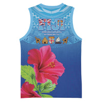 Bula Fiji Day Basketball Jersey Traditional Tapa Pattern With Hibiscus