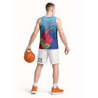 Bula Fiji Day Basketball Jersey Traditional Tapa Pattern With Hibiscus