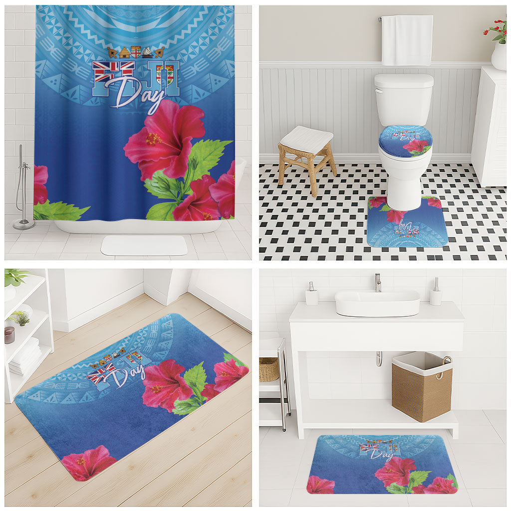 Bula Fiji Day Bathroom Set Traditional Tapa Pattern With Hibiscus LT05 - Polynesian Pride