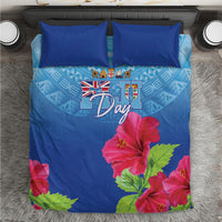 Bula Fiji Day Bedding Set Traditional Tapa Pattern With Hibiscus LT05 Blue - Polynesian Pride