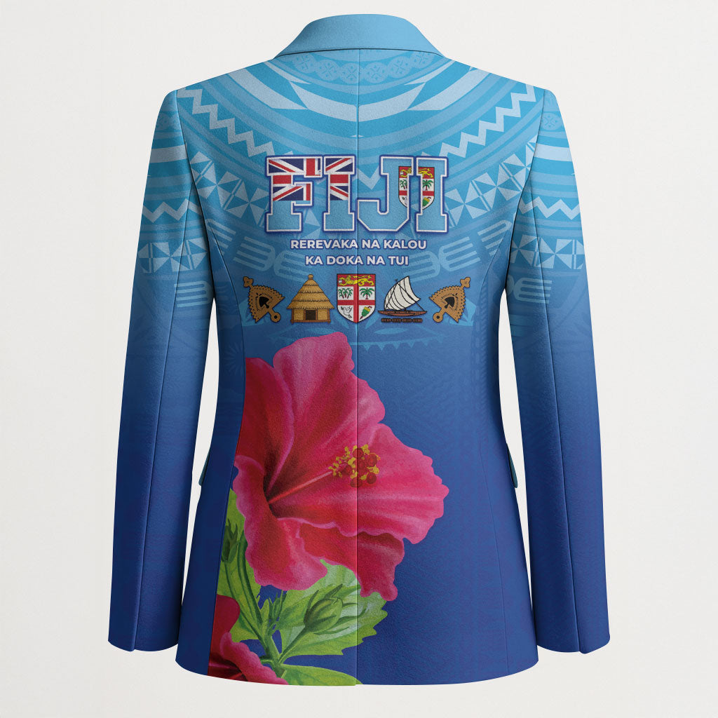 Bula Fiji Day Blazer Traditional Tapa Pattern With Hibiscus LT05 - Polynesian Pride