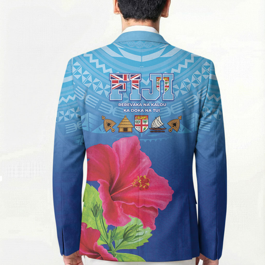 Bula Fiji Day Blazer Traditional Tapa Pattern With Hibiscus LT05 - Polynesian Pride