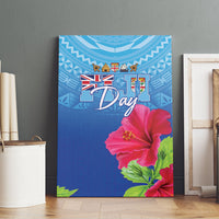 Bula Fiji Day Canvas Wall Art Traditional Tapa Pattern With Hibiscus