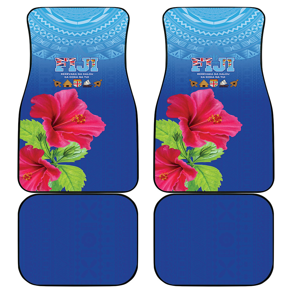 Bula Fiji Day Car Mats Traditional Tapa Pattern With Hibiscus