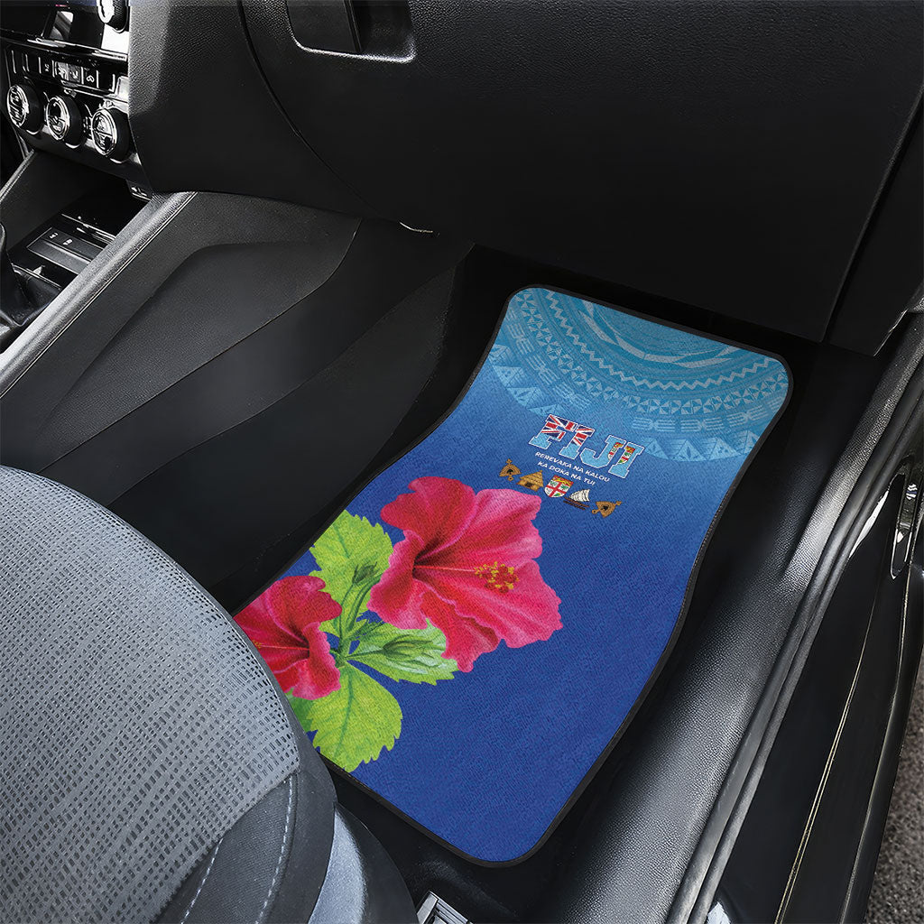 Bula Fiji Day Car Mats Traditional Tapa Pattern With Hibiscus