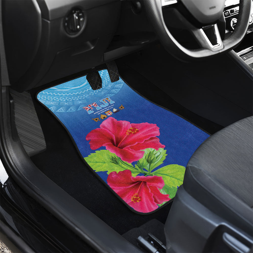 Bula Fiji Day Car Mats Traditional Tapa Pattern With Hibiscus