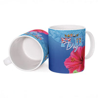 Bula Fiji Day Ceramic Mug Traditional Tapa Pattern With Hibiscus LT05 - Polynesian Pride