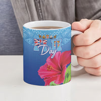 Bula Fiji Day Ceramic Mug Traditional Tapa Pattern With Hibiscus LT05 - Polynesian Pride