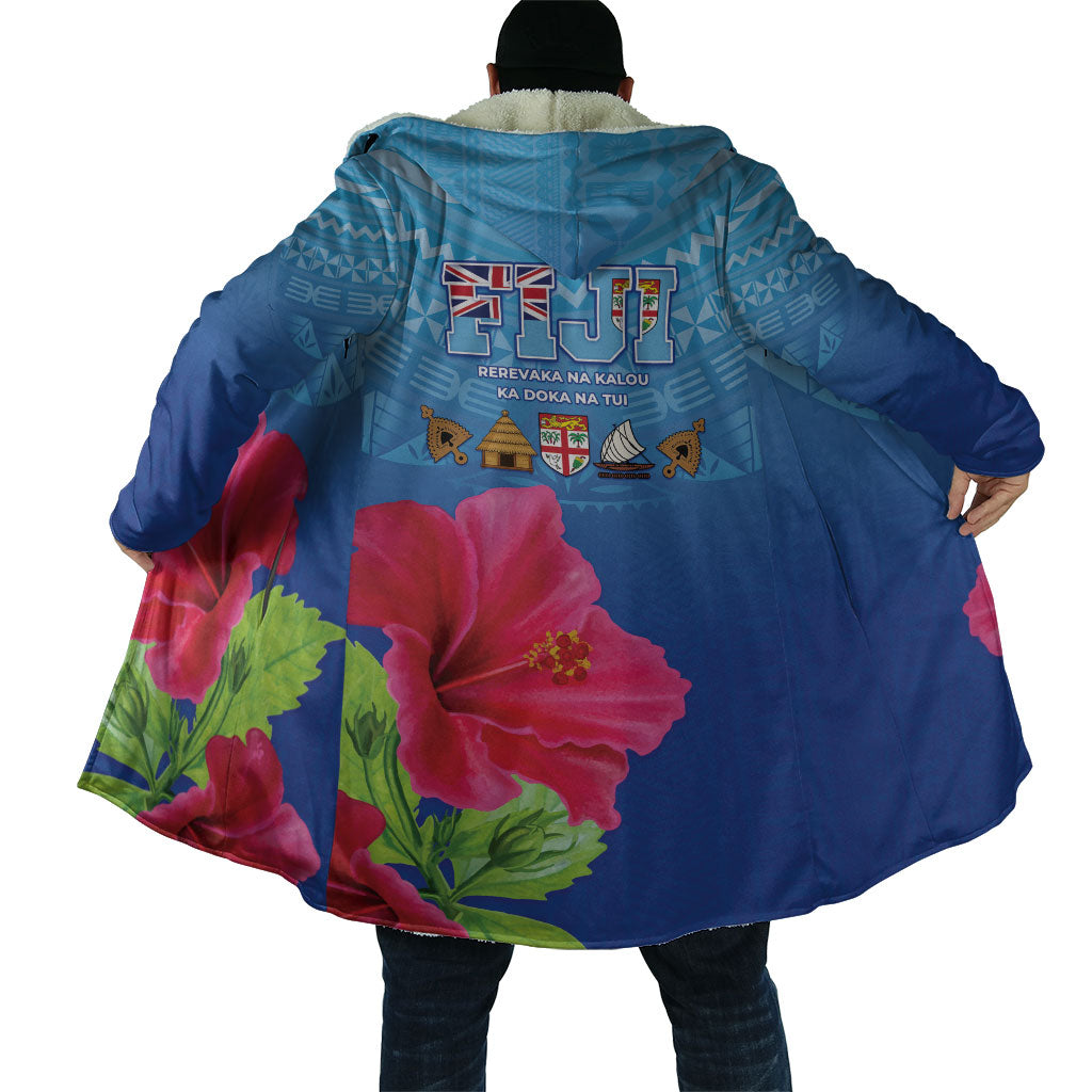 Bula Fiji Day Cloak Traditional Tapa Pattern With Hibiscus LT05 - Polynesian Pride
