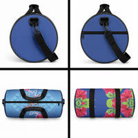 Bula Fiji Day Duffle Bag Traditional Tapa Pattern With Hibiscus
