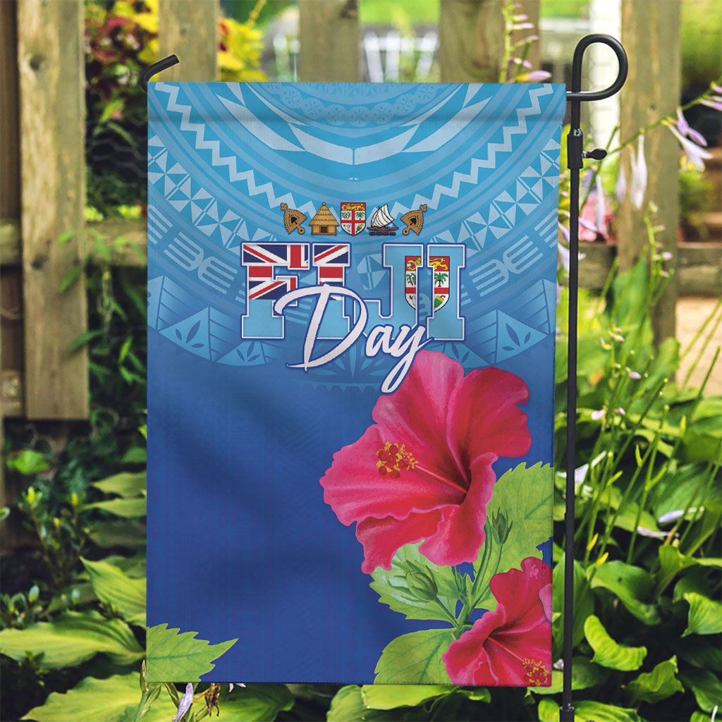 Bula Fiji Day Garden Flag Traditional Tapa Pattern With Hibiscus