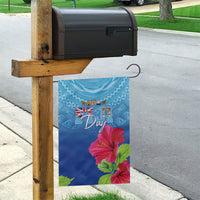 Bula Fiji Day Garden Flag Traditional Tapa Pattern With Hibiscus