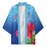 Bula Fiji Day Kimono Traditional Tapa Pattern With Hibiscus