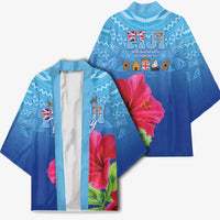 Bula Fiji Day Kimono Traditional Tapa Pattern With Hibiscus