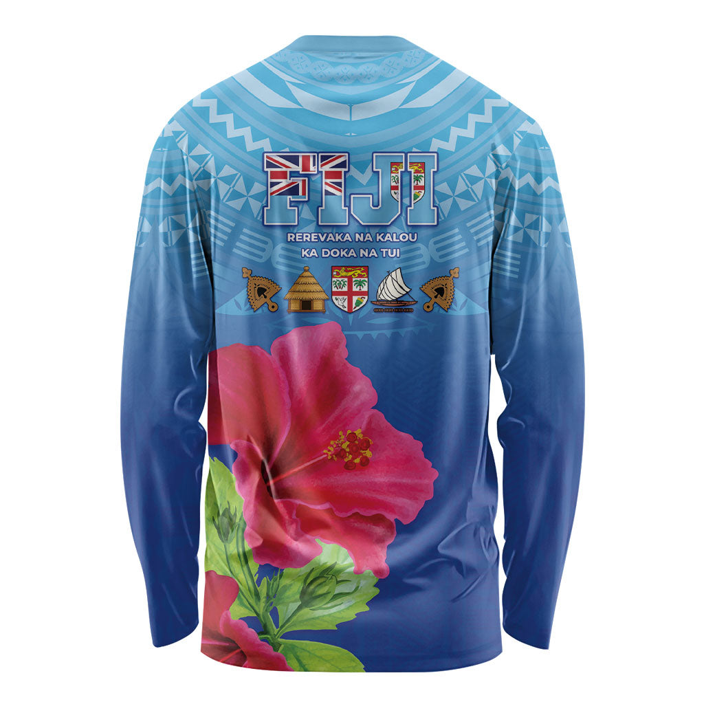 Bula Fiji Day Long Sleeve Shirt Traditional Tapa Pattern With Hibiscus