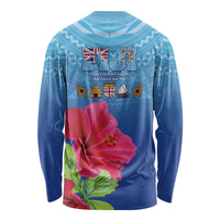 Bula Fiji Day Long Sleeve Shirt Traditional Tapa Pattern With Hibiscus