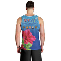 Bula Fiji Day Men Tank Top Traditional Tapa Pattern With Hibiscus