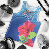Bula Fiji Day Men Tank Top Traditional Tapa Pattern With Hibiscus