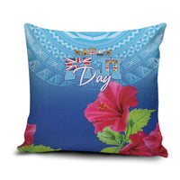 Bula Fiji Day Pillow Cover Traditional Tapa Pattern With Hibiscus