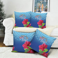 Bula Fiji Day Pillow Cover Traditional Tapa Pattern With Hibiscus