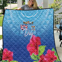 Bula Fiji Day Quilt Traditional Tapa Pattern With Hibiscus