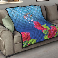 Bula Fiji Day Quilt Traditional Tapa Pattern With Hibiscus