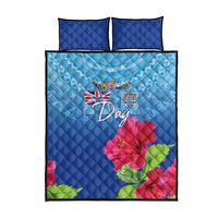 Bula Fiji Day Quilt Bed Set Traditional Tapa Pattern With Hibiscus