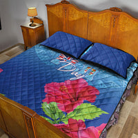 Bula Fiji Day Quilt Bed Set Traditional Tapa Pattern With Hibiscus