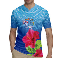 Bula Fiji Day Rugby Jersey Traditional Tapa Pattern With Hibiscus