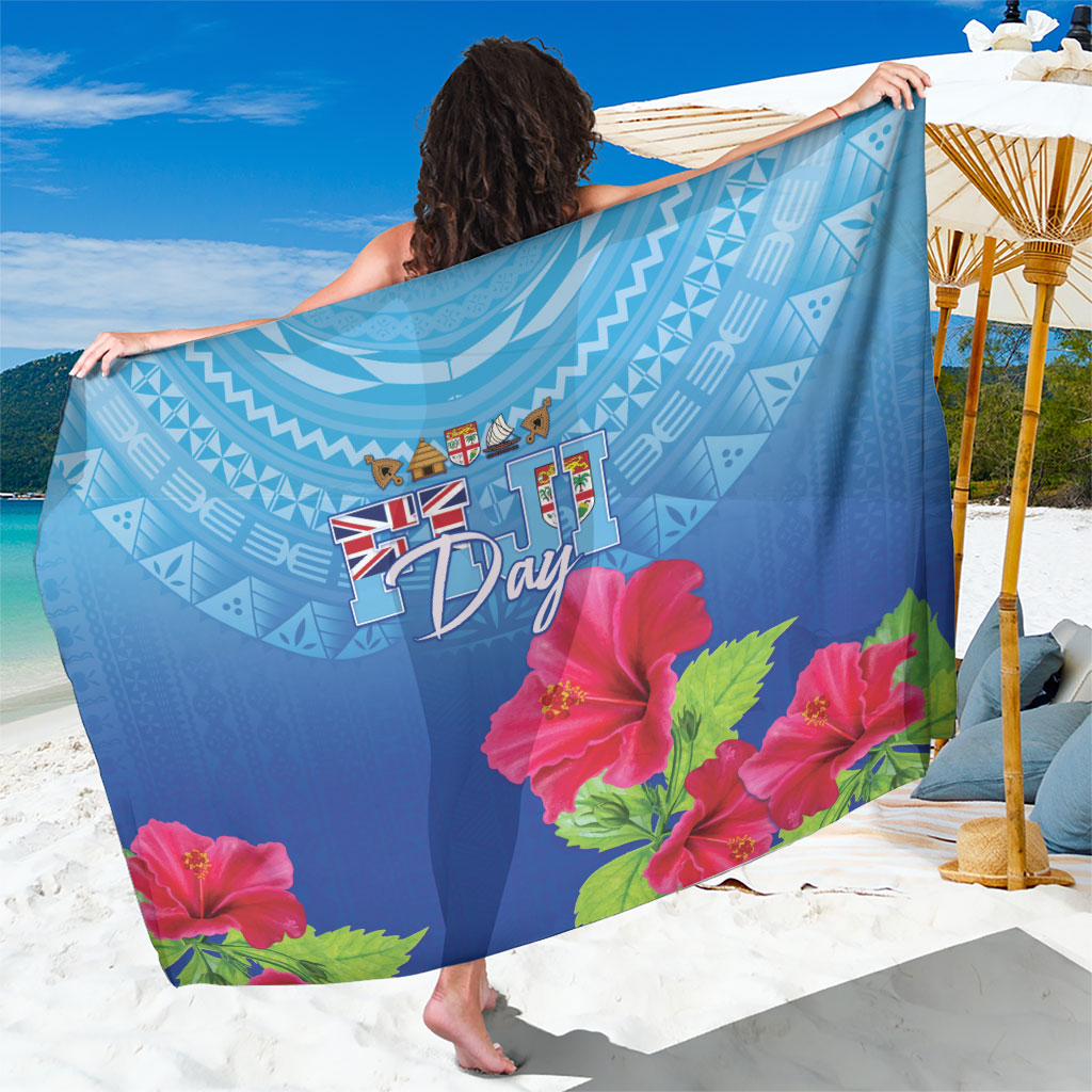 Bula Fiji Day Sarong Traditional Tapa Pattern With Hibiscus