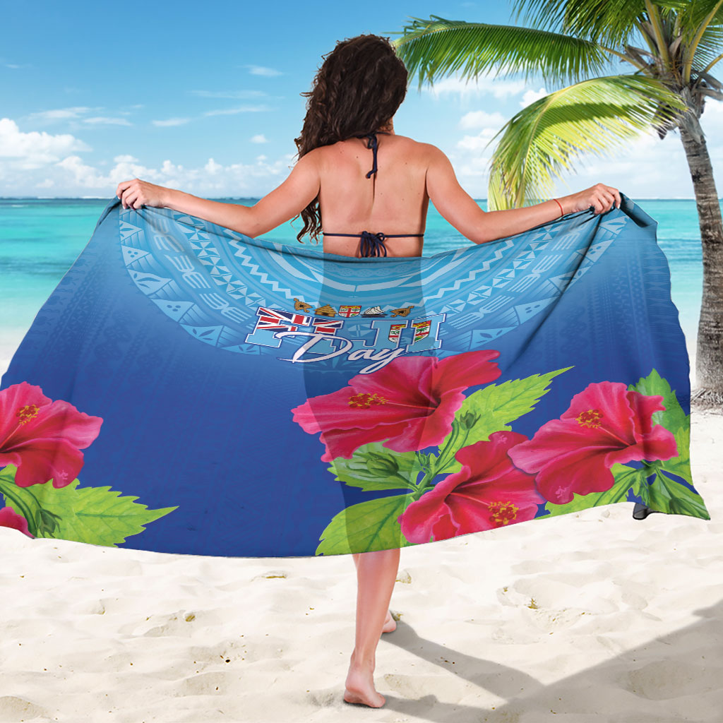 Bula Fiji Day Sarong Traditional Tapa Pattern With Hibiscus