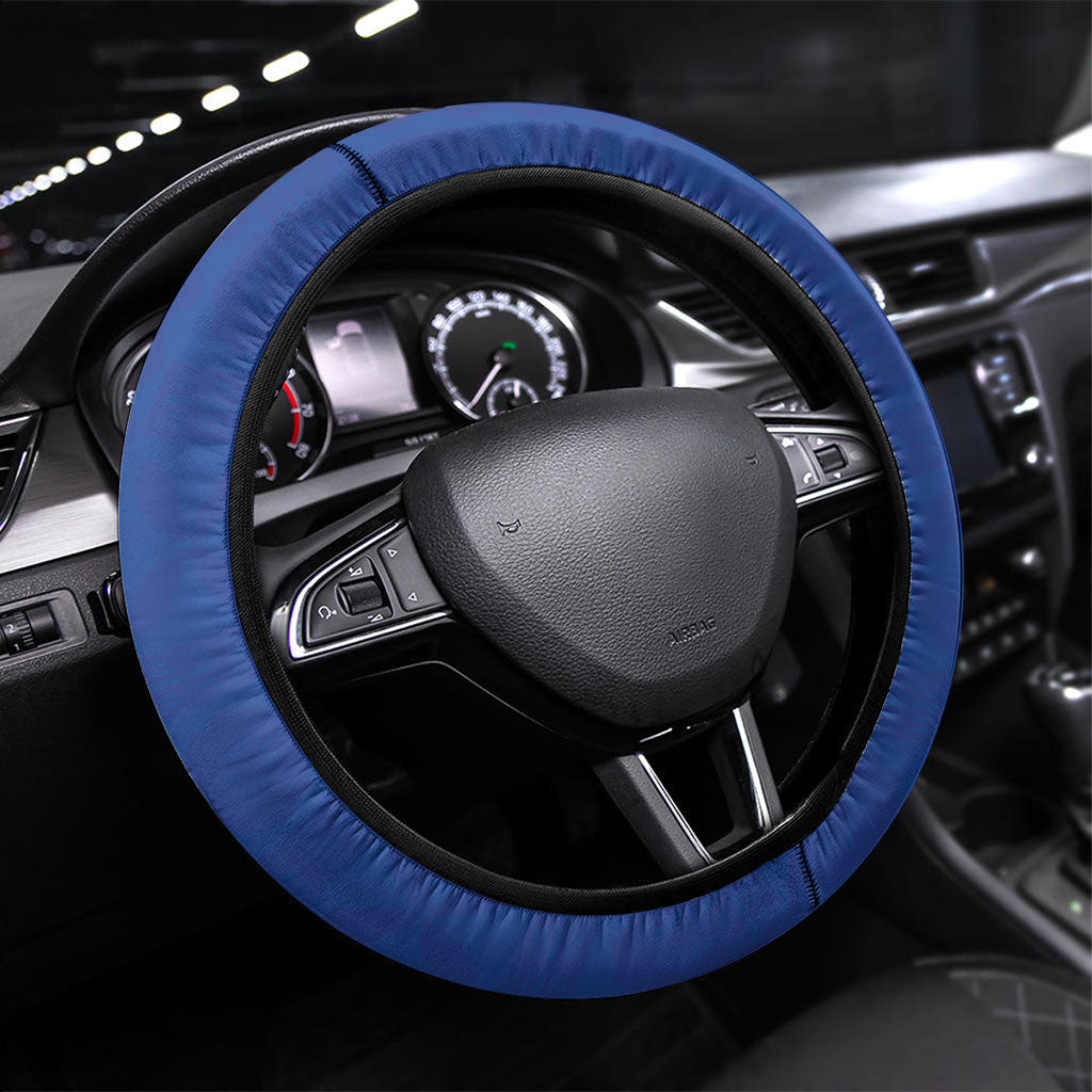 Bula Fiji Day Steering Wheel Cover Traditional Tapa Pattern With Hibiscus