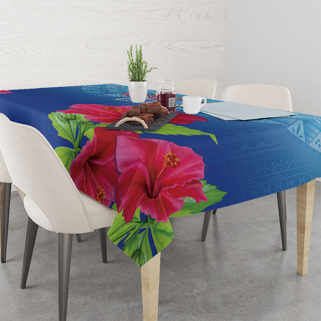Bula Fiji Day Tablecloth Traditional Tapa Pattern With Hibiscus LT05 - Polynesian Pride