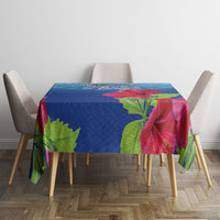 Bula Fiji Day Tablecloth Traditional Tapa Pattern With Hibiscus LT05 - Polynesian Pride