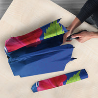 Bula Fiji Day Umbrella Traditional Tapa Pattern With Hibiscus