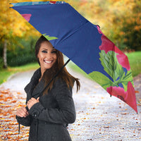 Bula Fiji Day Umbrella Traditional Tapa Pattern With Hibiscus